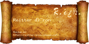 Reitter Áron névjegykártya